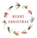 Mayfly Art Merry Christmas Flies Greeting Card